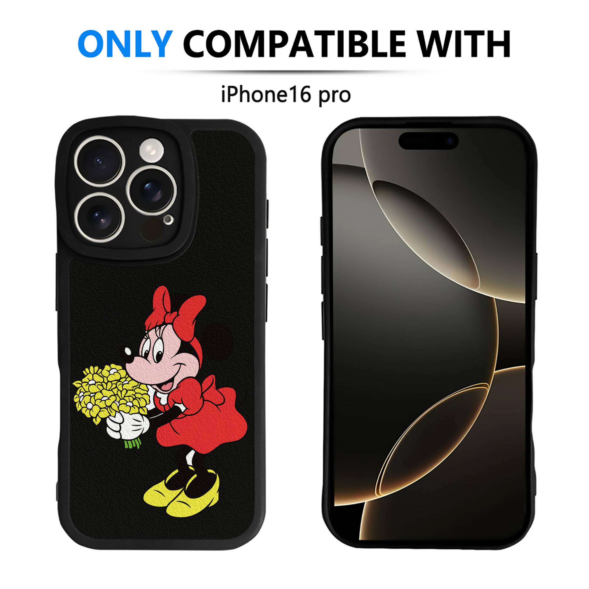 （画像用） ミッキーマウス Mickey Mouse 【iPhone 16シリーズ対応】シリコンスマホケース（レザー調） 材質：シリコン